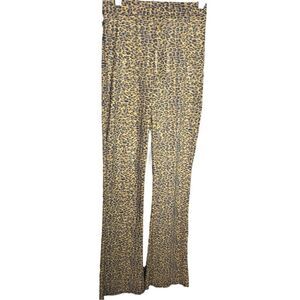 Kendall & Kylie Mesh Animal Print Flare Pants Size Small NEW